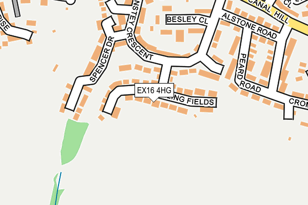 EX16 4HG map - OS OpenMap – Local (Ordnance Survey)