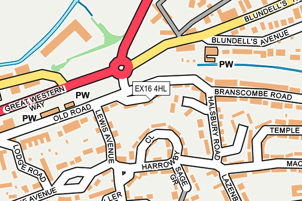 EX16 4HL map - OS OpenMap – Local (Ordnance Survey)