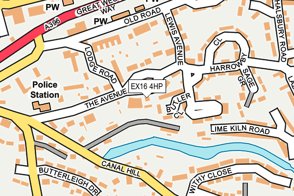 EX16 4HP map - OS OpenMap – Local (Ordnance Survey)