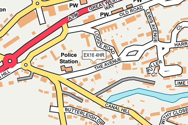 EX16 4HR map - OS OpenMap – Local (Ordnance Survey)