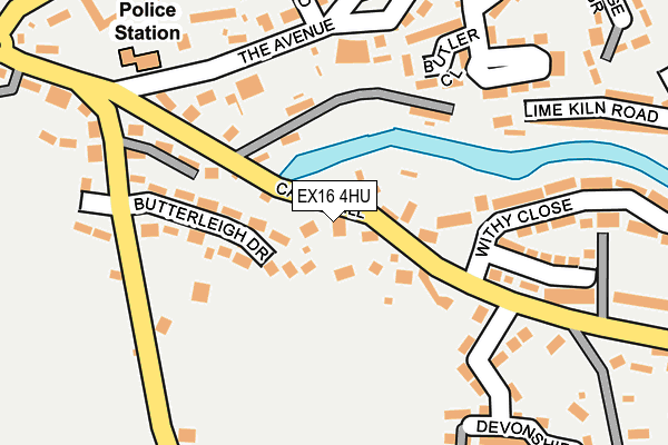 EX16 4HU map - OS OpenMap – Local (Ordnance Survey)