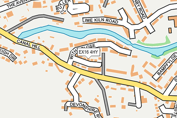 EX16 4HY map - OS OpenMap – Local (Ordnance Survey)