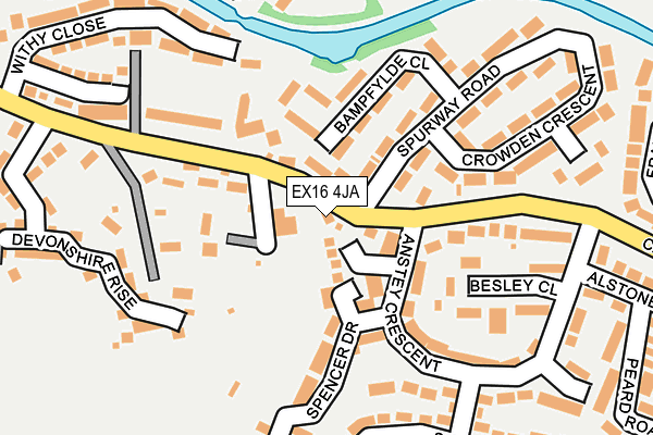 EX16 4JA map - OS OpenMap – Local (Ordnance Survey)