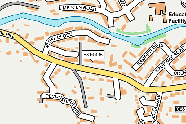 EX16 4JB map - OS OpenMap – Local (Ordnance Survey)