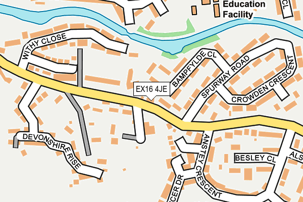 EX16 4JE map - OS OpenMap – Local (Ordnance Survey)