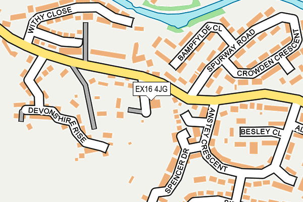 EX16 4JG map - OS OpenMap – Local (Ordnance Survey)