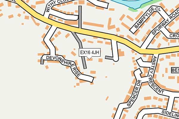 EX16 4JH map - OS OpenMap – Local (Ordnance Survey)