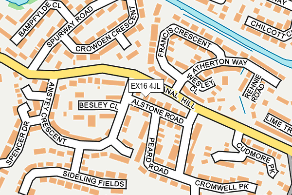 EX16 4JL map - OS OpenMap – Local (Ordnance Survey)