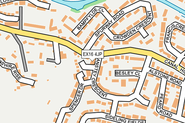 EX16 4JP map - OS OpenMap – Local (Ordnance Survey)