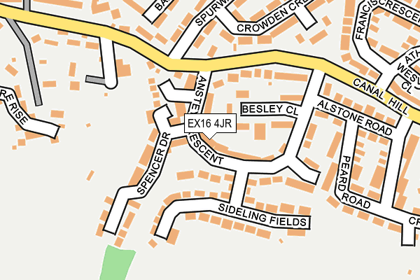 EX16 4JR map - OS OpenMap – Local (Ordnance Survey)