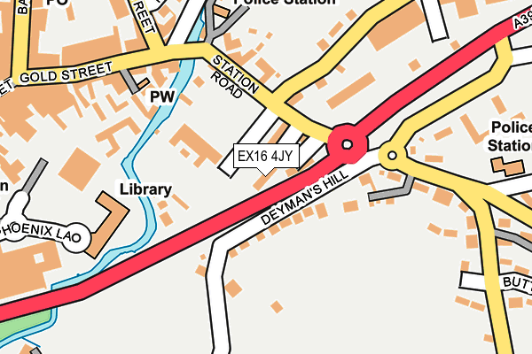 EX16 4JY map - OS OpenMap – Local (Ordnance Survey)