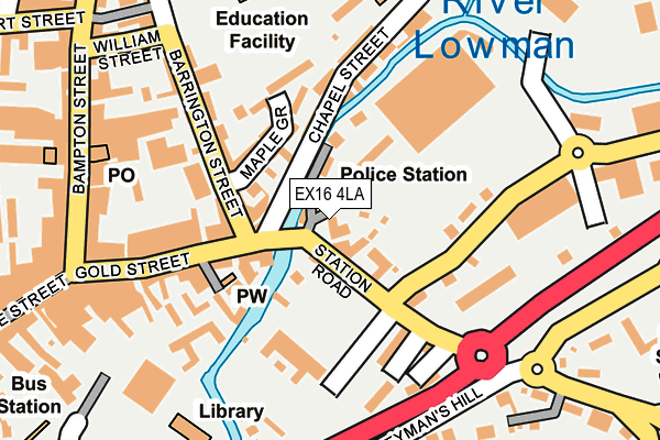 EX16 4LA map - OS OpenMap – Local (Ordnance Survey)