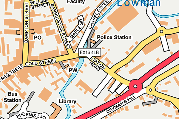 EX16 4LB map - OS OpenMap – Local (Ordnance Survey)