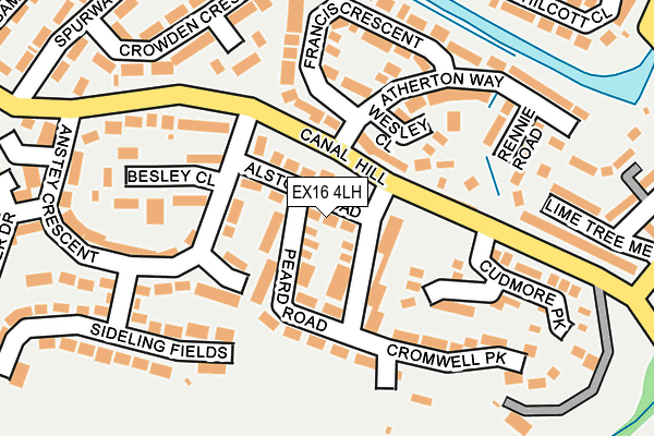 EX16 4LH map - OS OpenMap – Local (Ordnance Survey)