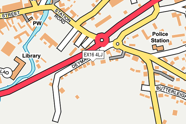 EX16 4LJ map - OS OpenMap – Local (Ordnance Survey)