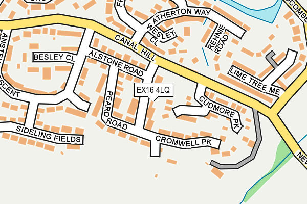 EX16 4LQ map - OS OpenMap – Local (Ordnance Survey)