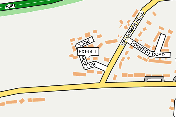 EX16 4LT map - OS OpenMap – Local (Ordnance Survey)
