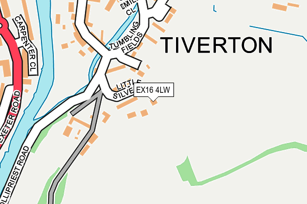 EX16 4LW map - OS OpenMap – Local (Ordnance Survey)