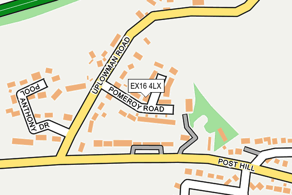 EX16 4LX map - OS OpenMap – Local (Ordnance Survey)