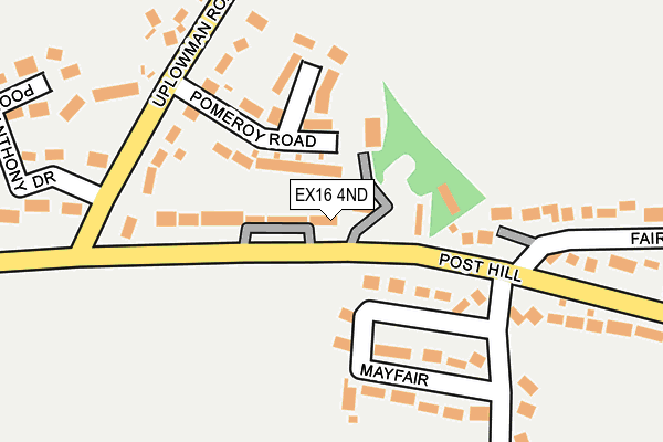 EX16 4ND map - OS OpenMap – Local (Ordnance Survey)