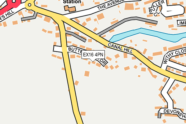 EX16 4PN map - OS OpenMap – Local (Ordnance Survey)