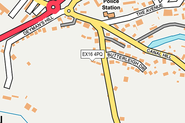 EX16 4PQ map - OS OpenMap – Local (Ordnance Survey)