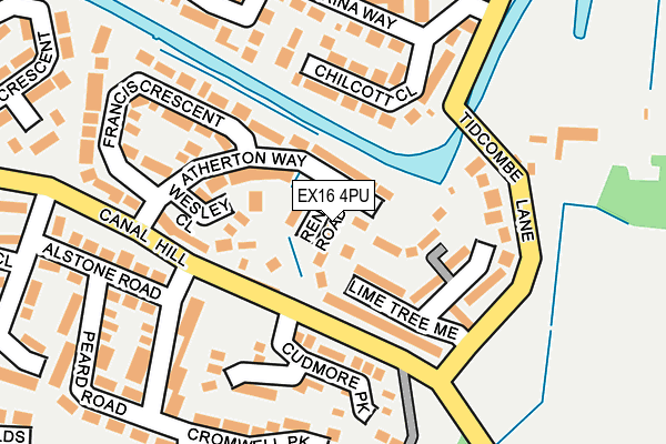 EX16 4PU map - OS OpenMap – Local (Ordnance Survey)