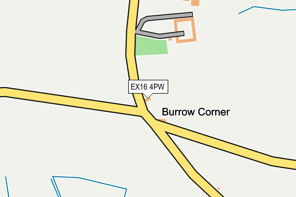 EX16 4PW map - OS OpenMap – Local (Ordnance Survey)