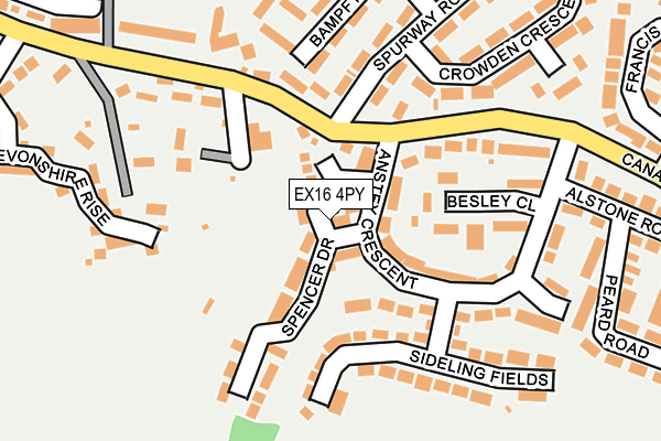 EX16 4PY map - OS OpenMap – Local (Ordnance Survey)