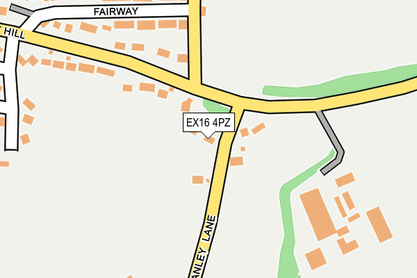 EX16 4PZ map - OS OpenMap – Local (Ordnance Survey)