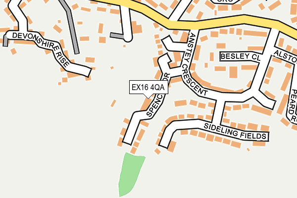 EX16 4QA map - OS OpenMap – Local (Ordnance Survey)