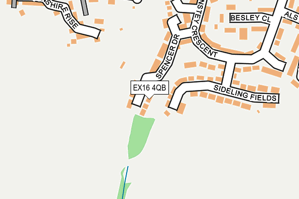 EX16 4QB map - OS OpenMap – Local (Ordnance Survey)