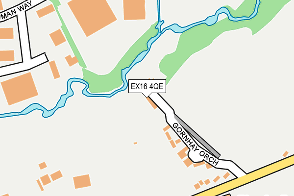 EX16 4QE map - OS OpenMap – Local (Ordnance Survey)