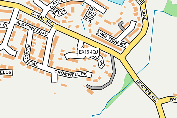 EX16 4QJ map - OS OpenMap – Local (Ordnance Survey)