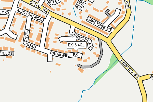 EX16 4QL map - OS OpenMap – Local (Ordnance Survey)