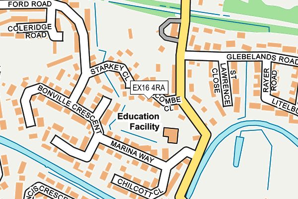 EX16 4RA map - OS OpenMap – Local (Ordnance Survey)