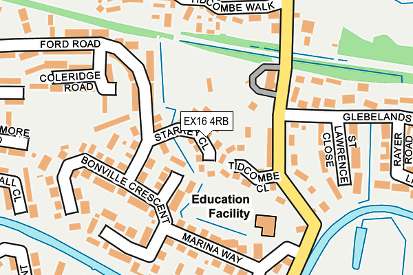 EX16 4RB map - OS OpenMap – Local (Ordnance Survey)
