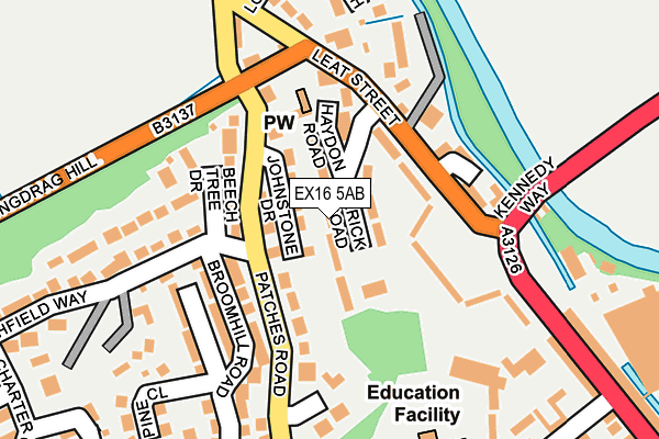 EX16 5AB map - OS OpenMap – Local (Ordnance Survey)