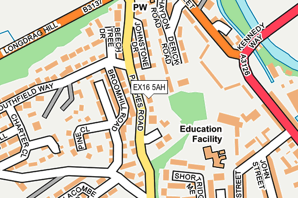 EX16 5AH map - OS OpenMap – Local (Ordnance Survey)