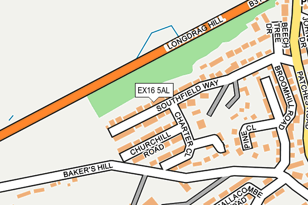 EX16 5AL map - OS OpenMap – Local (Ordnance Survey)