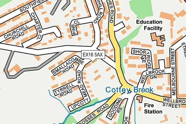 EX16 5AX map - OS OpenMap – Local (Ordnance Survey)