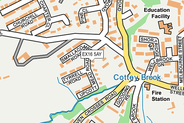 EX16 5AY map - OS OpenMap – Local (Ordnance Survey)
