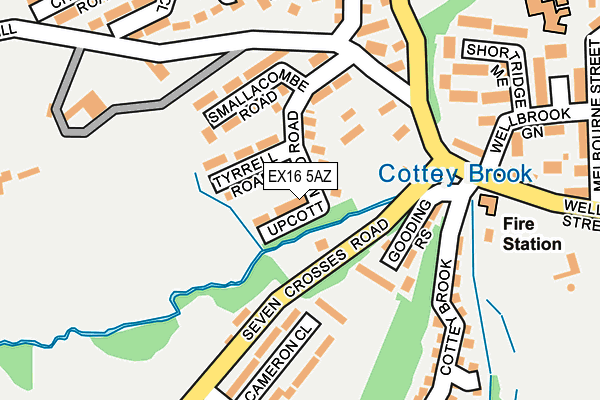 EX16 5AZ map - OS OpenMap – Local (Ordnance Survey)