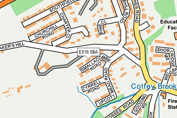 EX16 5BA map - OS OpenMap – Local (Ordnance Survey)
