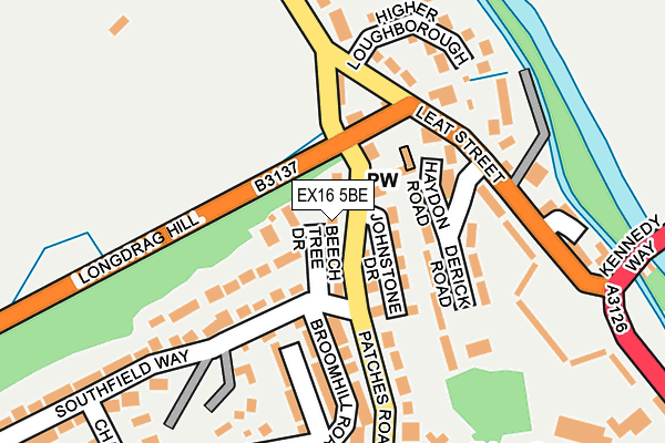 EX16 5BE map - OS OpenMap – Local (Ordnance Survey)