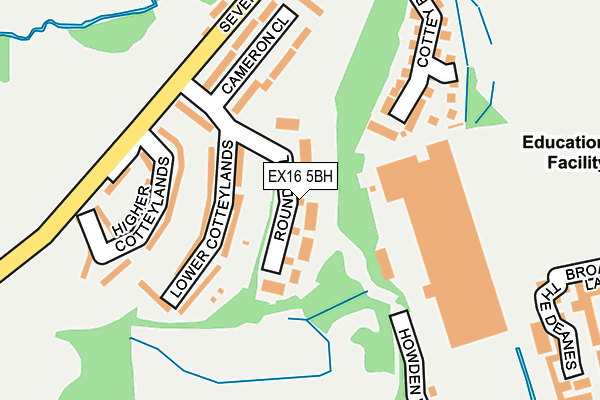 EX16 5BH map - OS OpenMap – Local (Ordnance Survey)