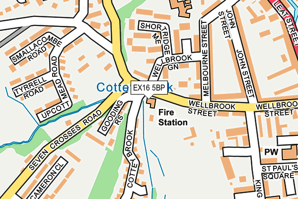 EX16 5BP map - OS OpenMap – Local (Ordnance Survey)