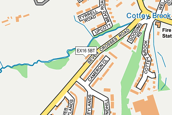 EX16 5BT map - OS OpenMap – Local (Ordnance Survey)