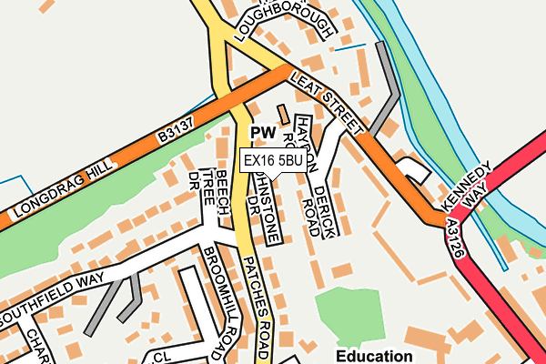 EX16 5BU map - OS OpenMap – Local (Ordnance Survey)
