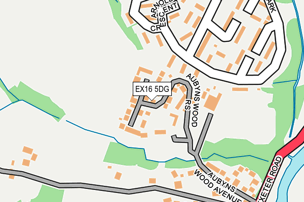 EX16 5DG map - OS OpenMap – Local (Ordnance Survey)